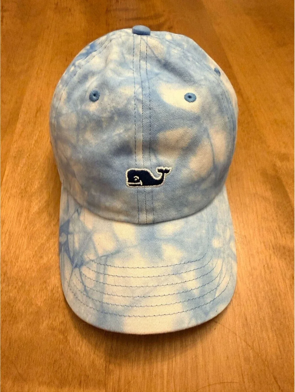 NWT Vineyard Vines Whale Logo Blue Tie-Die Adjustable Men's Baseball Cap Hat
